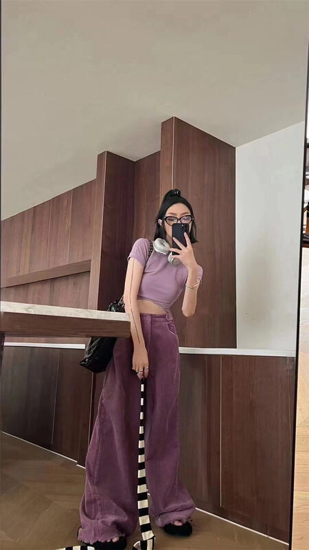 【JEANS】Breakout Multicolor Corduroy Wide Leg Casual Pants K814# LSW