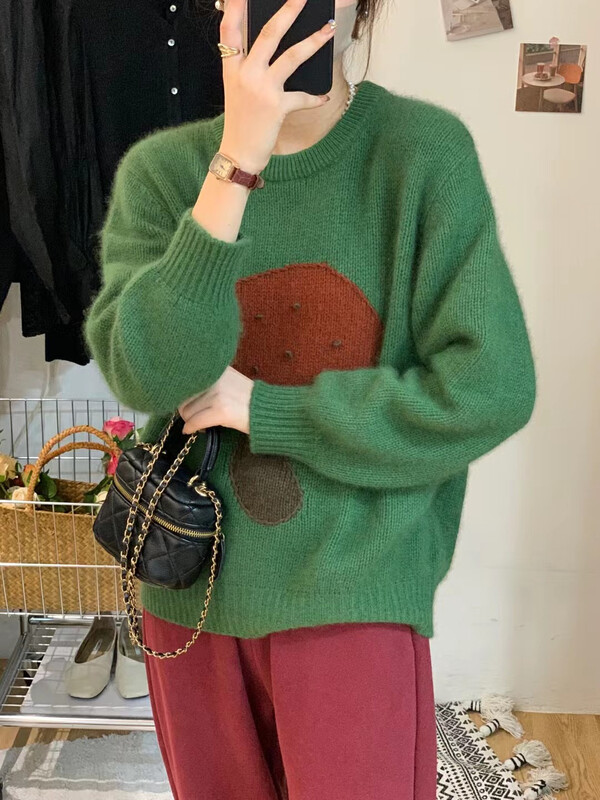 New in winter!【HEY BELLA】Korean three-color mushroom warm sweater 9659# L