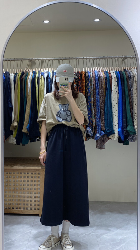 Autumn is new!【DA.7】Solid color texture elastic waist skirt 6163# LSL