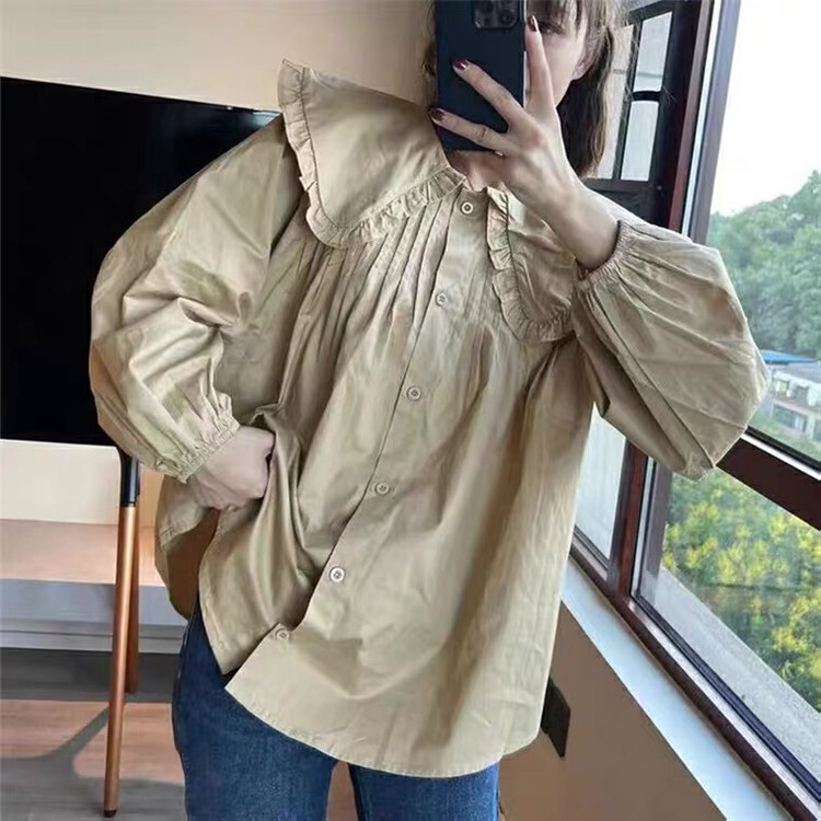 【L.L STUDIO】Simple solid color versatile shirt 78158# PCZ