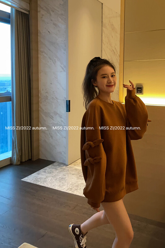 【MISS ZI】Autumn Casual All-match Net Red Fashion Bow Knot Sweater Sweater 3213# CQW