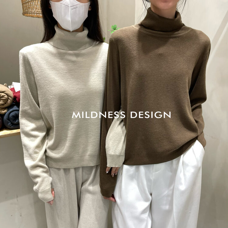 New in autumn! [MILDNESS] Simple and clean comfortable turtleneck sweater A8030# FHX