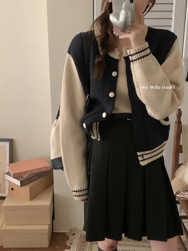 New for winter!  【HEY BELLA】Korean Style Contrast Color Fashion Warm Sweater 9638# L