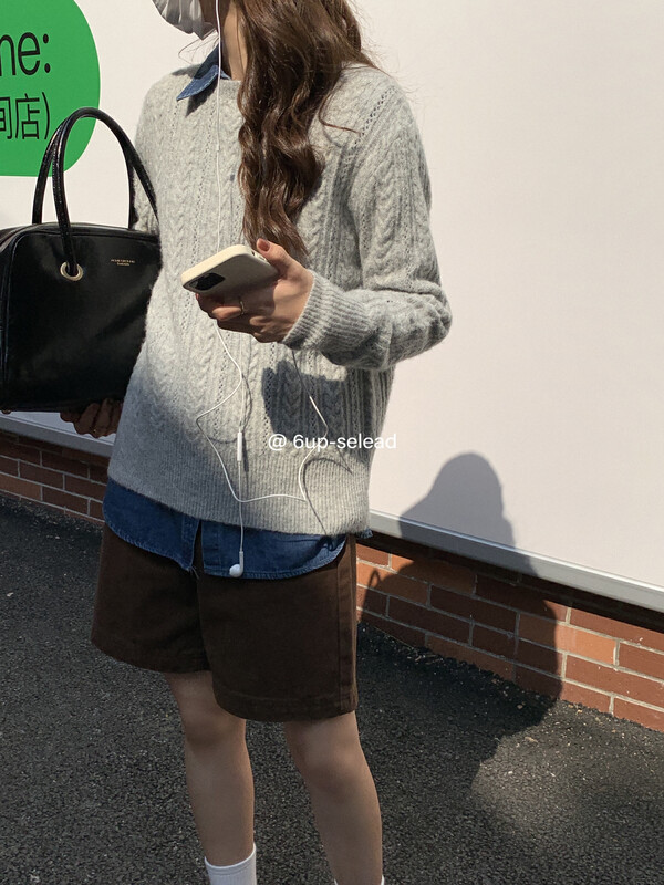 Autumn is new! [6-UP] Korean version of the round neck woolen knitted long-sleeved warm sweater 69282# CQW