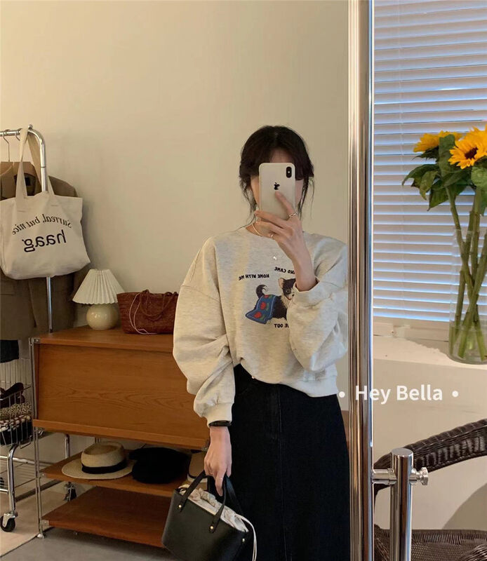 New in autumn! [HEY BELLA] round neck pullover pattern print sweater YS1-5395# L