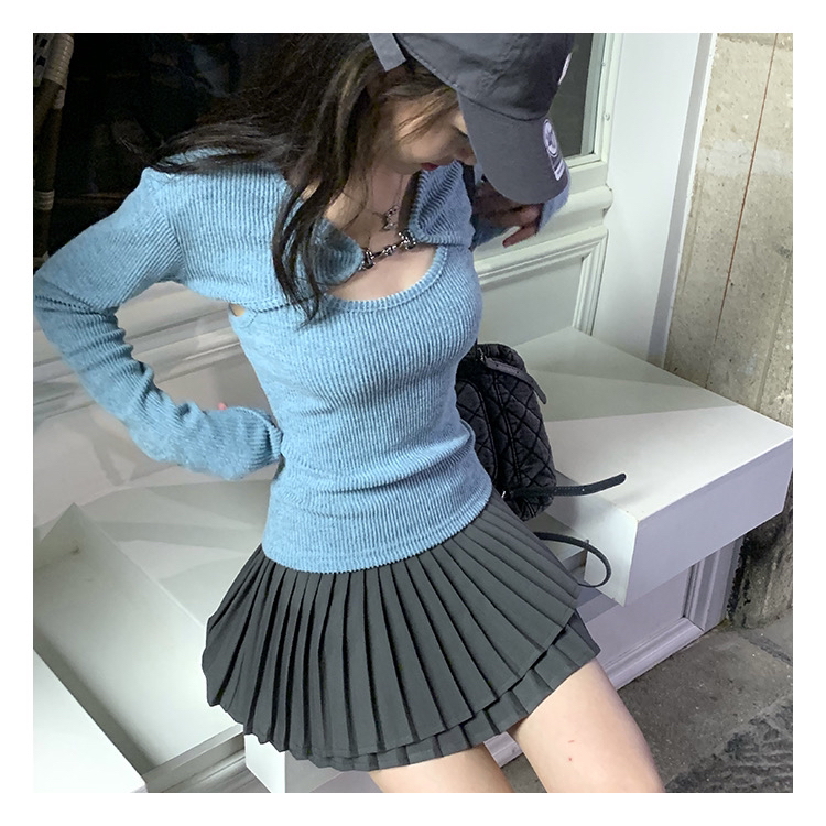 New in winter! [BY] Slim-fitting blouse outside + vest set with atmosphere inside 4030# HJY