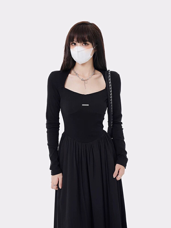 New in autumn! [BY] French high-end waist dress 0219# HJY