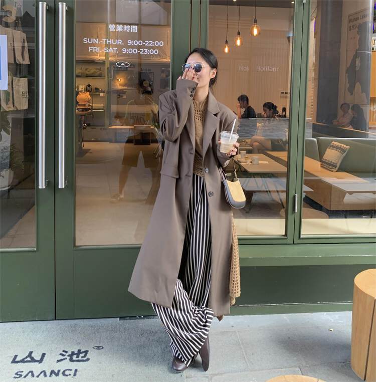 【TS】Fashionable Women's Irregular Split Jacket Long Suit F271011# CQW