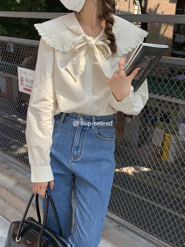 Autumn is new! [6-UP] Korean version all-match doll collar shirt 69255# CQW