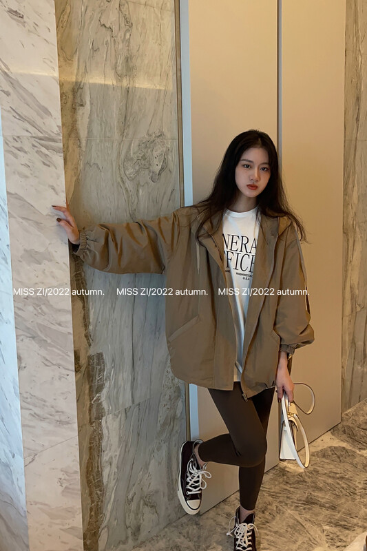 【MISS ZI】Autumn Casual Versatile Thin Solid Color Short Jacket Short Jacket 3232# CQW
