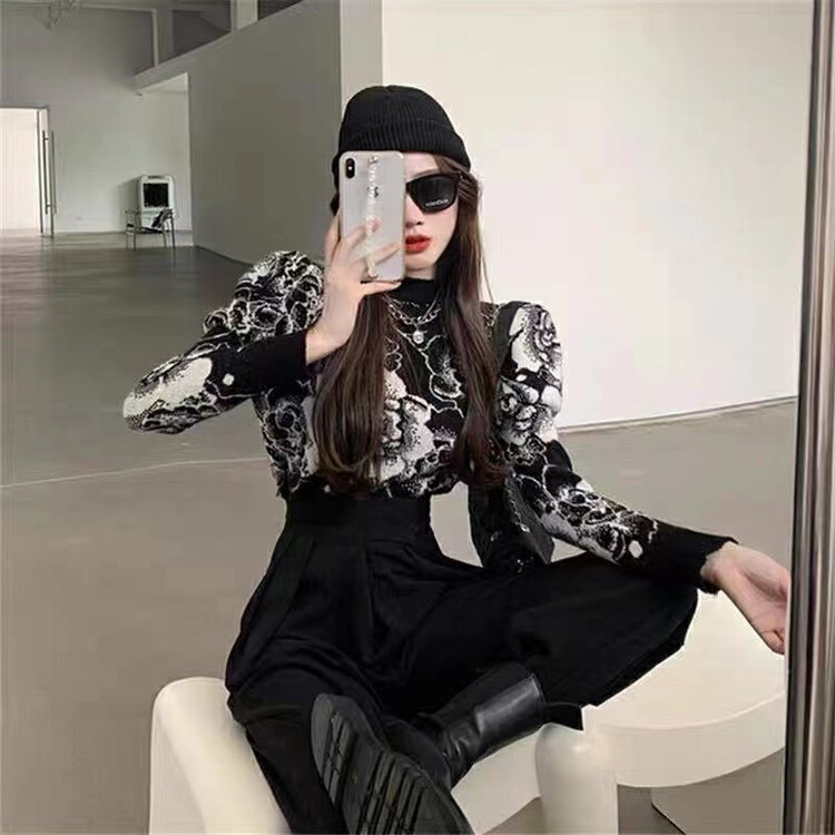 [C.X Beginning] Korean Pullover Flower Knit Sweater C505# WTT