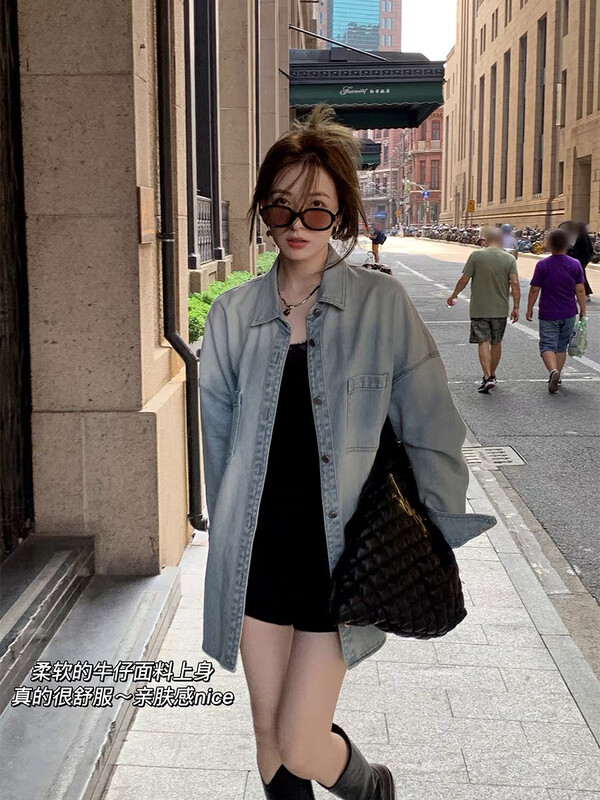 New in autumn! [BY] Casual loose old retro style gradient shirt 2195# CL