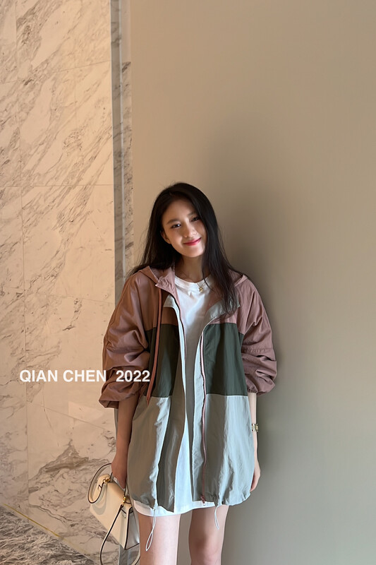 Original price 174.99! 【MISS ZI】2022 women's autumn casual all-match Korean three-color color matching hooded short coat 3036# CQW