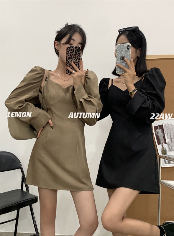 [Lemon Green Tea] French Retro Sling Dress Suit Jacket 2365