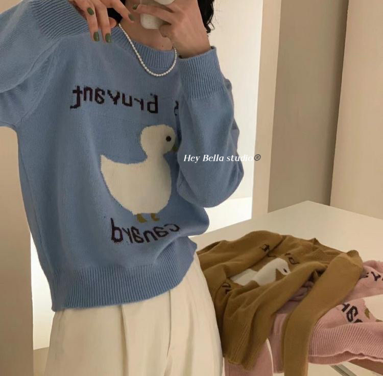 【HEY BELLA】Korean Duck Jacquard Warm Sweater 9603# L