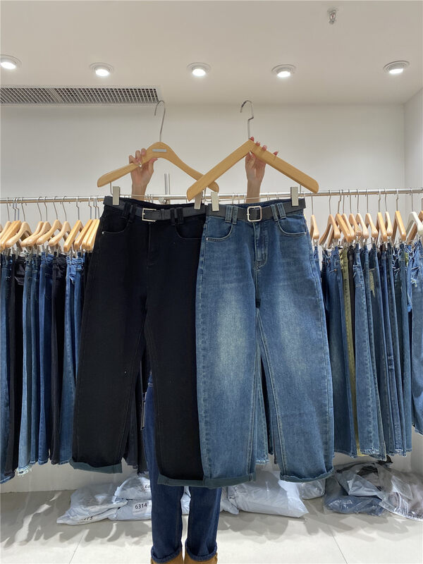 New for winter!  【O NOT 1】Korean style all-match comfortable fleece warm jeans (with belt) R389# LSW