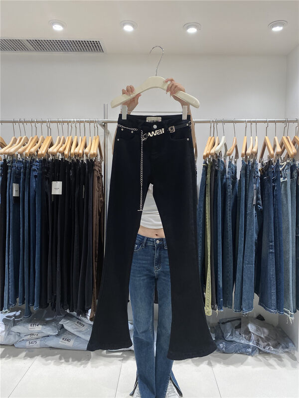 【JEANS】Fleece Horseshoe Pants High Waist Jeans (with Belt) YS2-R139# LSW