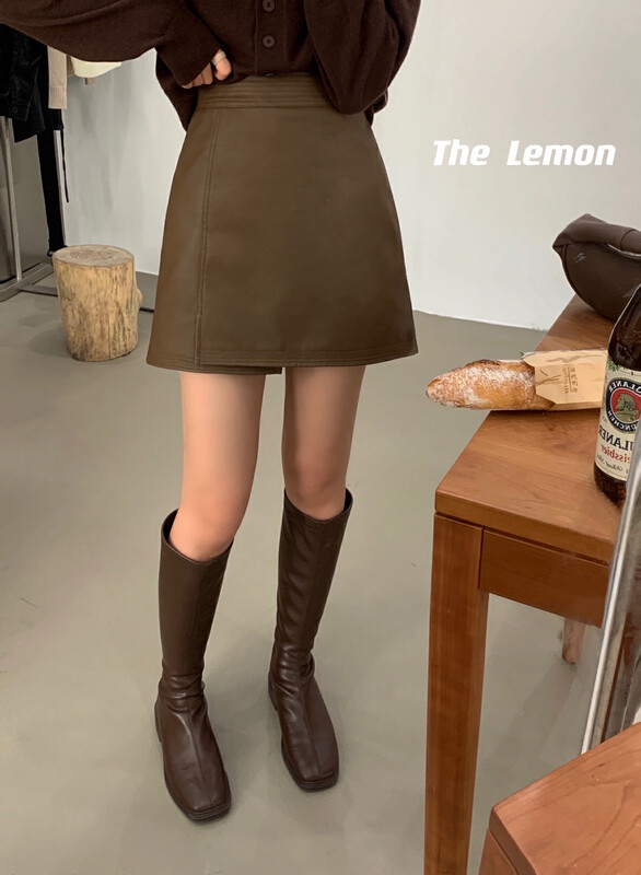 [Lemon green tea] Korean style high waist slim skirt 2323
