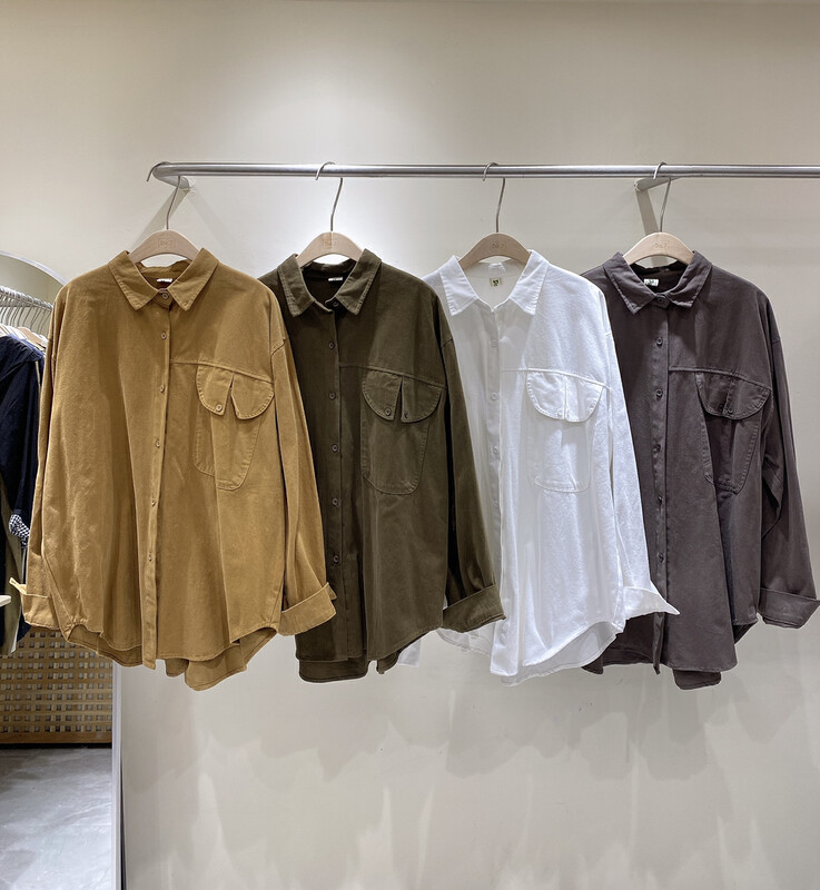 【DA.7】Japanese Simple Solid Color Long Sleeve Shirt 3261-# LSL
