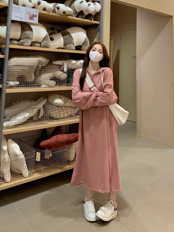 【BY】Korean style slim waist long-sleeved dress 6990# HJY
