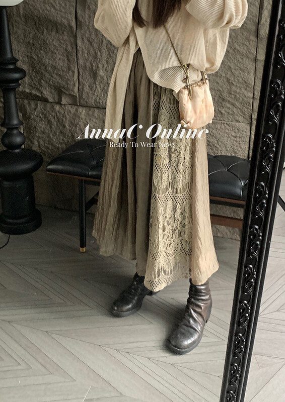 New in winter! [X·H STUDIO] Designer stitching lace skirt (without matching) 3790# OZQ