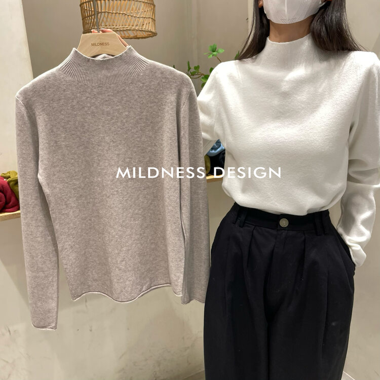 New in autumn! [MILDNESS] Basic all-match solid color knitted sweater A2882# FHX