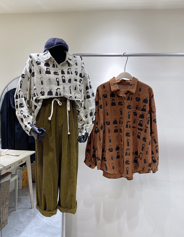 【DA.7】Artistic print shirt 3272-# LSL
