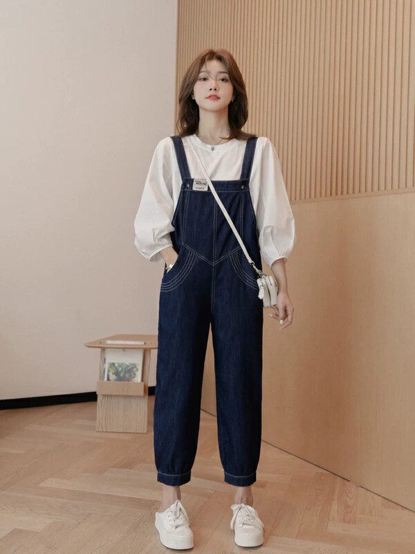 【L.L STUDIO】Korean version of simple and slim overalls 78208# PCZ