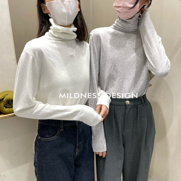New in autumn! [MILDNESS] high neck all-match thin sweater A2823# FHX