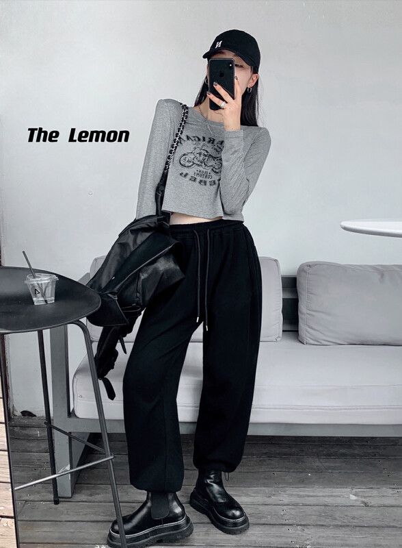 【Lemon Green Tea】Sweet Cool Wind Thin Sweatpants Casual Pants 2375