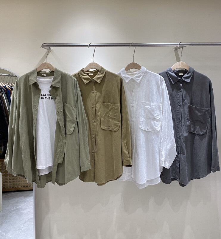 【DA.7】Japanese loose single-pocket shirt YS1-3280# LSL