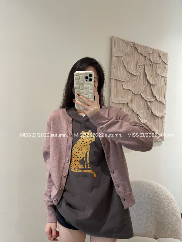 Original price 88.99! [MISS ZI] Casual all-match solid color commuter Arctic fleece sweater small cardigan knitted cardigan 3271# CQW