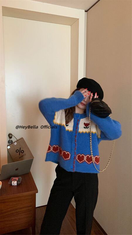 New in autumn!【HEY BELLA】Single-breasted color-blocking comfortable all-match short jacket B9157# L