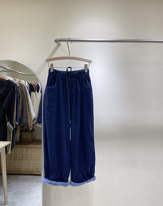 【DA.7】Korean version plus velvet casual elastic waist lace-up jeans 6166# LSL