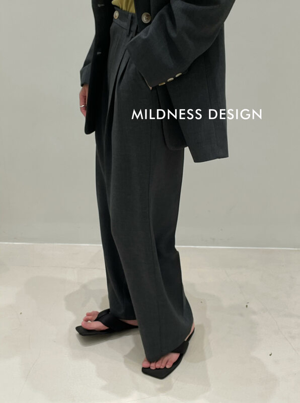 New in early autumn! [MILDNESS] Simple and fashionable back elastic waist trousers A018# FHX