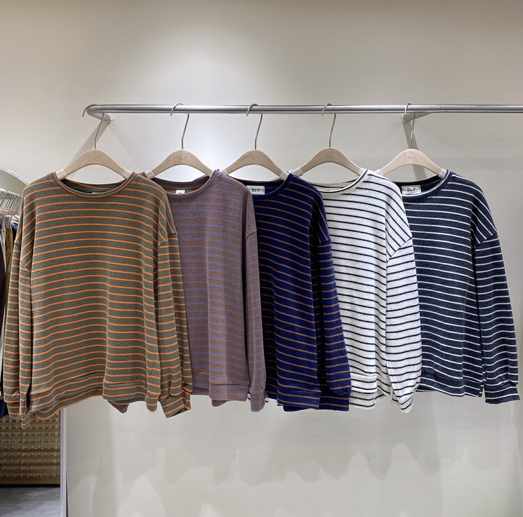 New in autumn! [DA.7] Round neck casual striped sweater 3251-# LSL