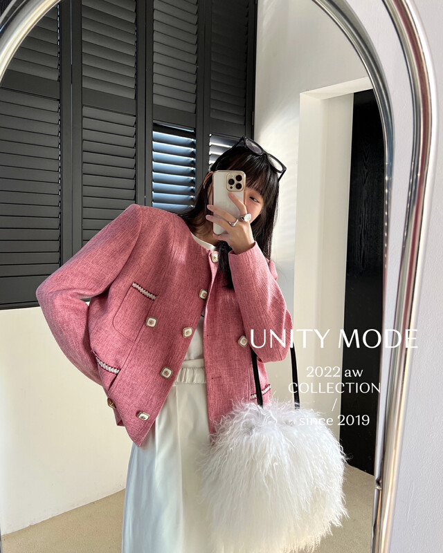 【UNITY】Commuter temperament all-match small fragrance style short coat F271025# CQW