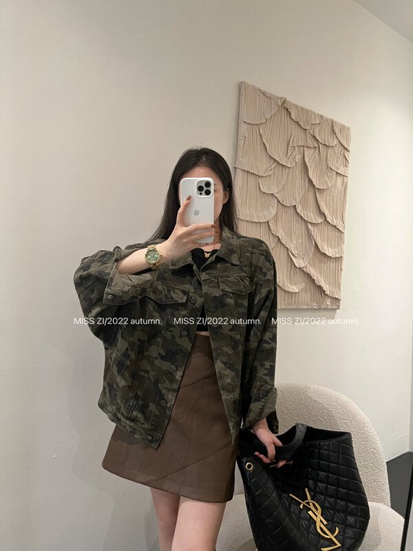 【MISS ZI】Fall casual all-match fashion camouflage short coat 3259# CQW