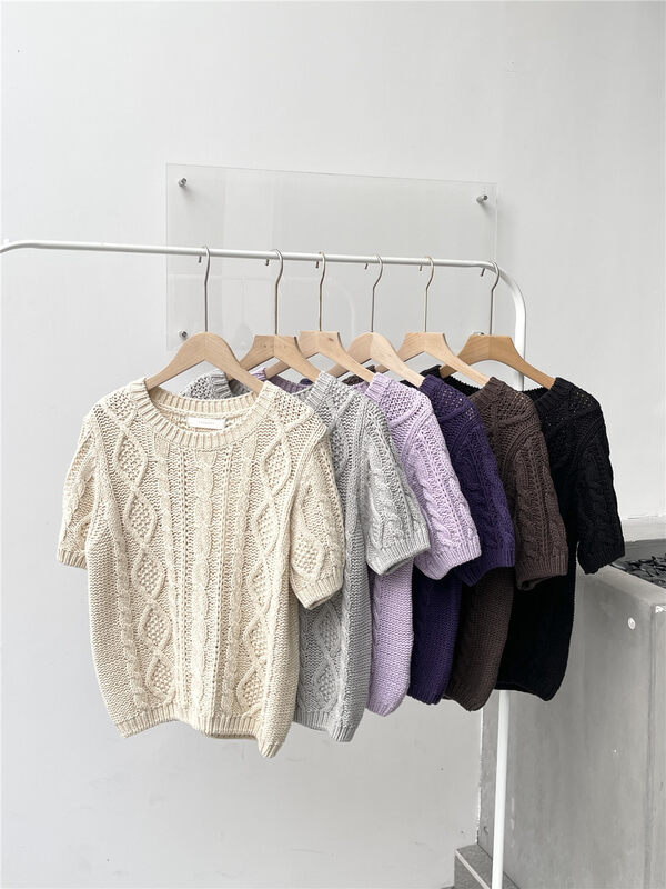 New in early autumn!【SANBARA】All-match solid color round neck sweater 3972# LSW