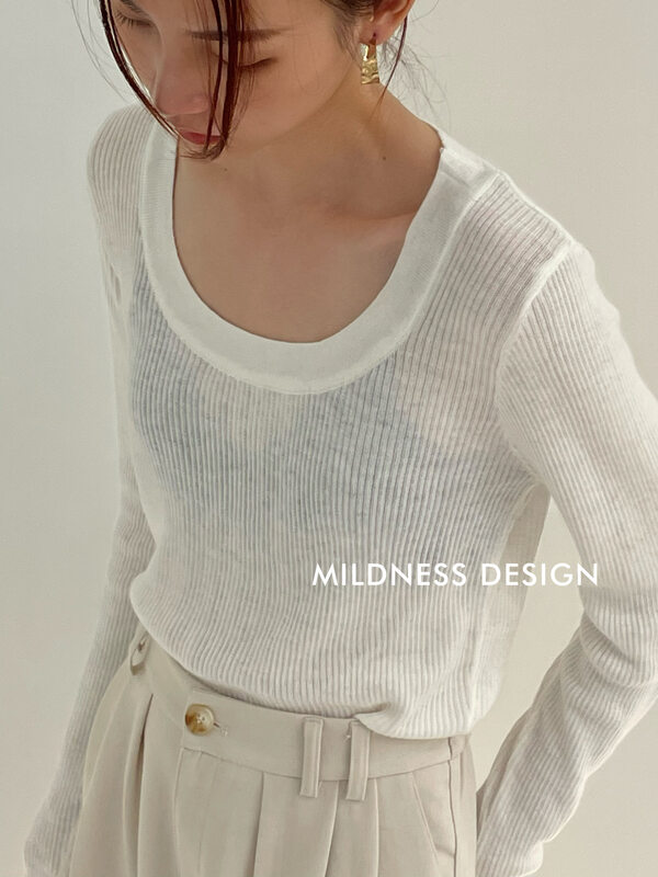New in early autumn! [MILDNESS] Korean version of the thin pit knitted sweater 3055# FHX