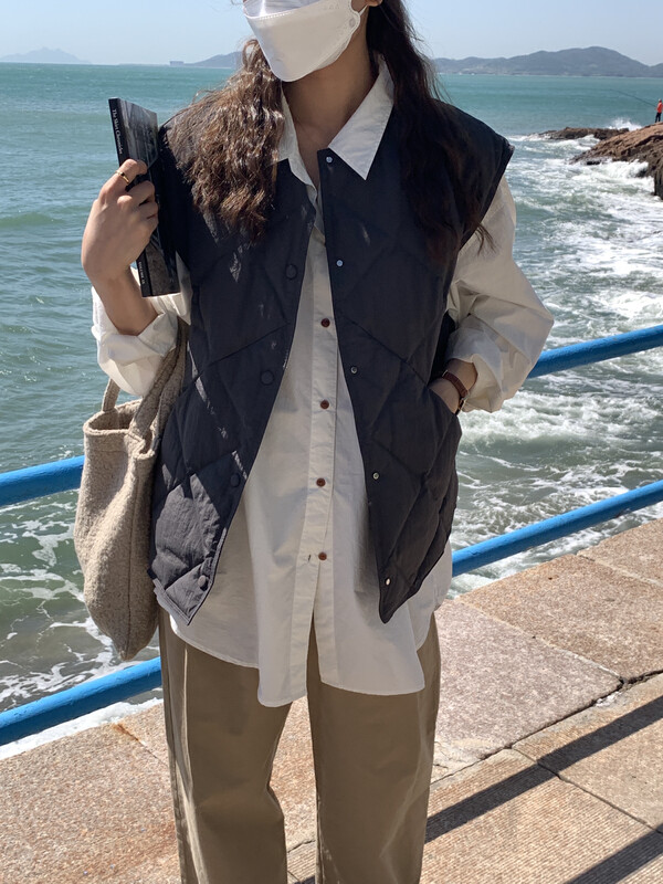 【6-UP】Lingge comfortable and versatile simple warm down jacket (including white duck down 90%) 69175# CQW