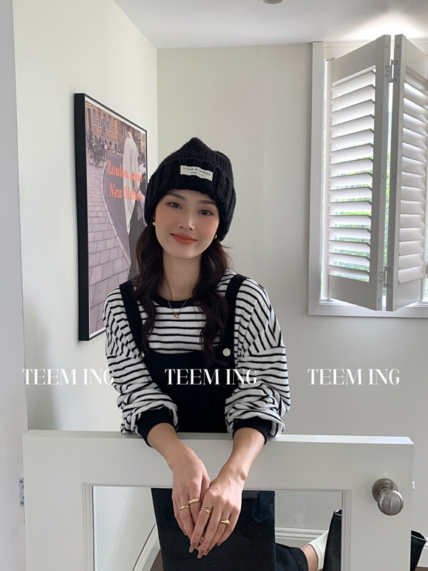 【TEEM ING】Korean casual striped sweater 22T890# HJY
