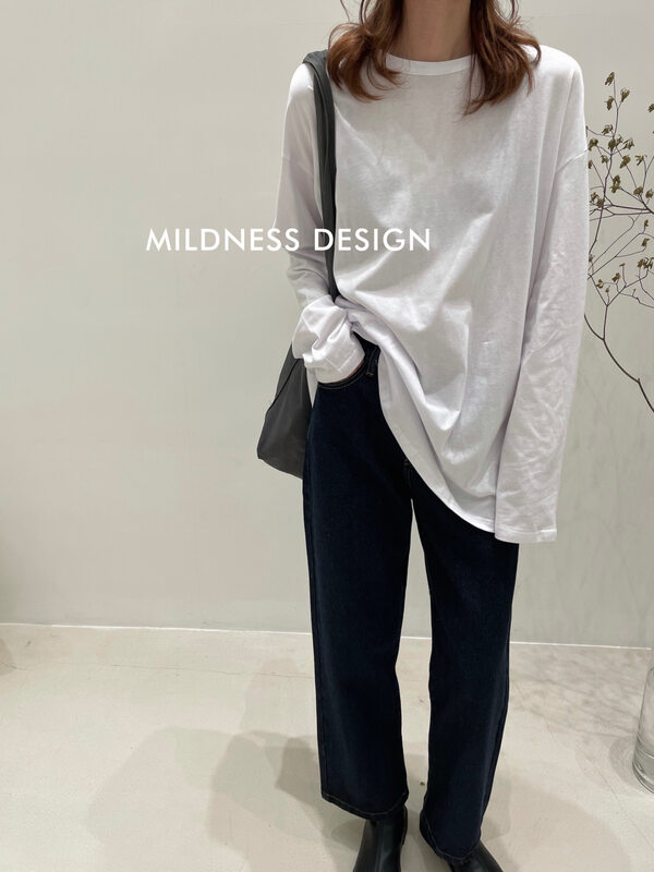 New in early autumn! [MILDNESS] Simple basic loose long-sleeved T-shirt A059# FHX