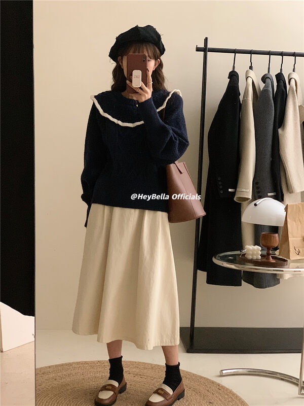 New in winter! [HEY BELLA] Thin pullover loose warm sweater B9615# L