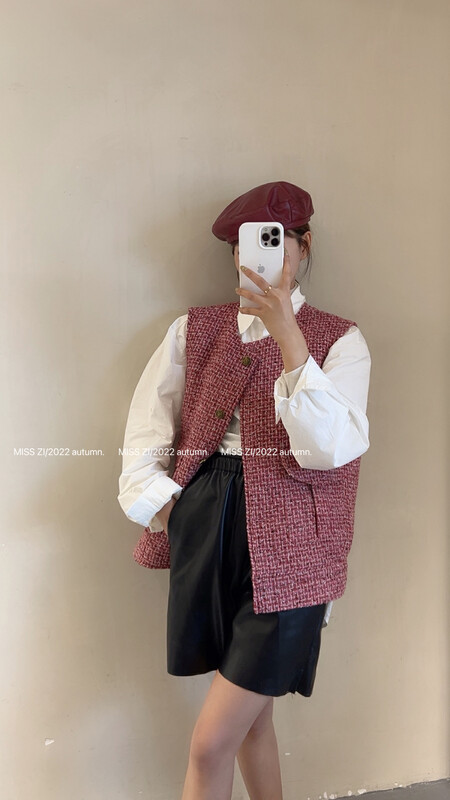 Original price 157.79! [MISS ZI] Autumn Fashion Versatile Handmade Design Small Fragrance Vest 3330# CQW