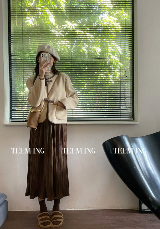 【TEEM ING】All-match color matching casual short jacket 22T637# HJY