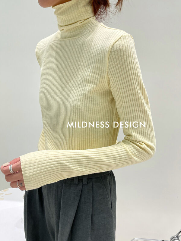 [MILDNESS] Thickened pit strip turtleneck bottoming shirt bottoming shirt A071
