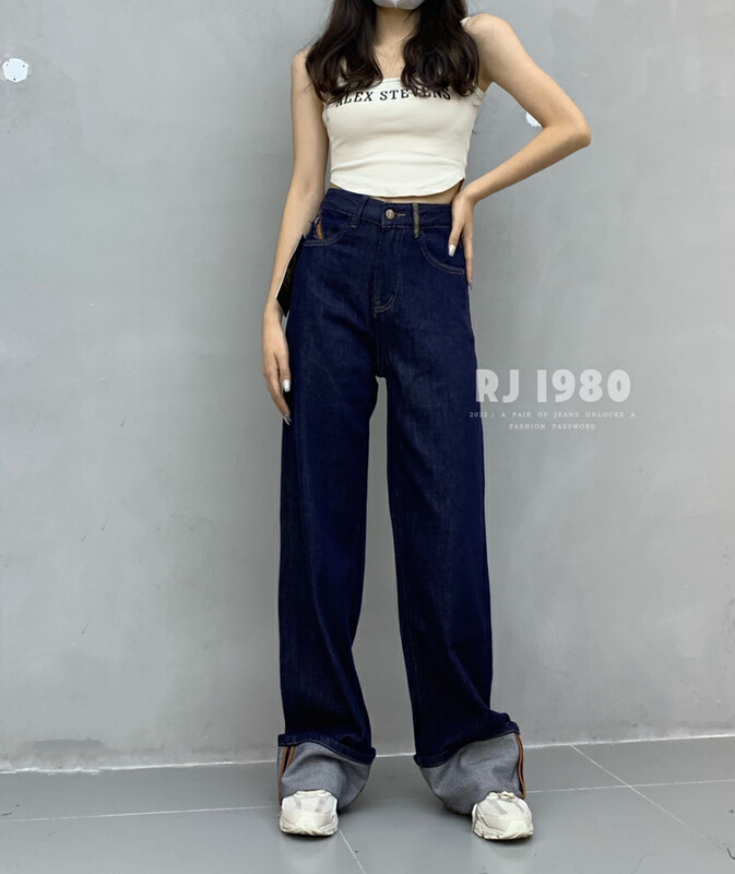 [1980] High-quality slimming straight-leg mopping jeans 2A65509
