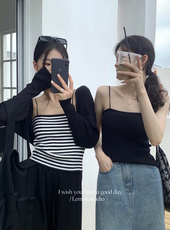 【Lemon Green Tea】Summer inside and outside wearing tube top vest/sling 66-073# FHX