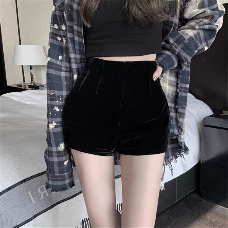 【LINNA】Velvet fashion slim casual shorts 7097# JJ